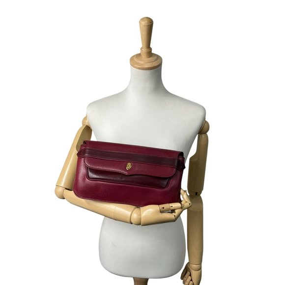 Cartier Must Line Clutch Bag, Bordeaux Leather with Gold Hardware, Guarantee ... - Picture 4 of 16